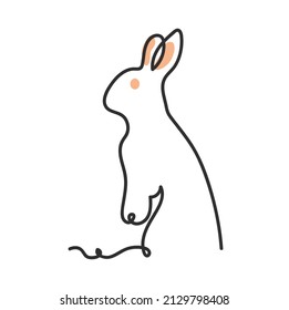 Easter bunny one line art