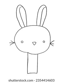 Easter bunny outline illustration vector image. 
Hand drawn easter bunny artwork. 
Simple cute original logo.
Hand drawn vector illustration for posters, cards, t-shirts.