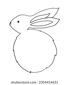 Easter bunny outline illustration vector image. 
Hand drawn easter bunny artwork. 
Simple cute original logo.
Hand drawn vector illustration for posters, cards, t-shirts.