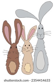 Easter bunny outline illustration vector image. 
Hand drawn easter bunny artwork. 
Simple cute original logo.
Hand drawn vector illustration for posters, cards, t-shirts.