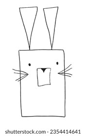 Easter bunny outline illustration vector image. 
Hand drawn easter bunny artwork. 
Simple cute original logo.
Hand drawn vector illustration for posters, cards, t-shirts.