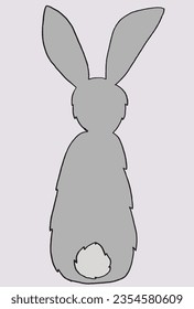Imagen vectorial de la ilustración del contorno del conejo de Pascua. 
Pintura de conejo de pascua a mano. 
Simple y lindo logo original.
Ilustración vectorial dibujada a mano para afiches, tarjetas, camisetas.