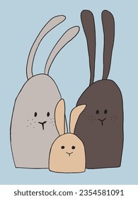 Easter bunny outline illustration vector image. 
Hand drawn easter bunny artwork. 
Simple cute original logo.
Hand drawn vector illustration for posters, cards, t-shirts.