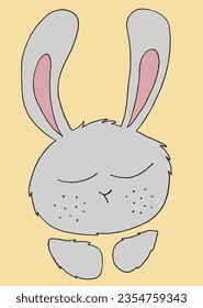 Easter bunny outline illustration vector image. 
Hand drawn easter bunny artwork. 
Simple cute original logo.
Hand drawn vector illustration for posters, cards, t-shirts.