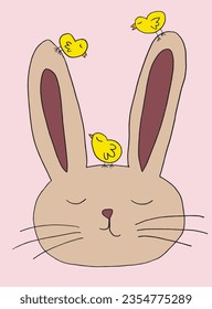 Easter bunny outline illustration vector image. 
Hand drawn easter bunny artwork. 
Simple cute original logo.
Hand drawn vector illustration for posters, cards, t-shirts.