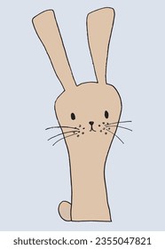 Easter bunny outline illustration vector image. 
Hand drawn easter bunny artwork. 
Simple cute original logo.
Hand drawn vector illustration for posters, cards, t-shirts.