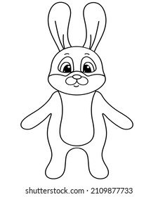 Easter bunny outline. Vector illustration isolated on white.