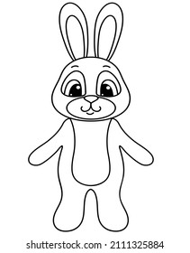 Easter bunny outline. Vector illustration isolated on white.