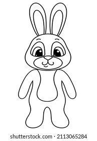 Easter bunny outline. Vector illustration isolated on white.