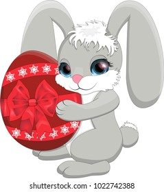 Easter bunny, 
painted egg