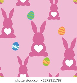 easter bunny pattern in purple background 03C