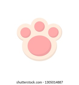 Easter bunny paw cookie vector illustration. Cute pink animal paw icon, isolated. 