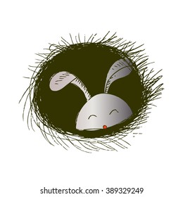 Easter Bunny peek in Nest