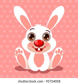 Easter bunny with pink background