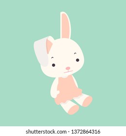 Easter Bunny in pink outfit vector