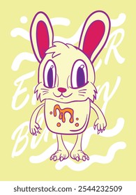 Conejo de Pascua Pop Art Pascua de Fondo de Diseño de Vector