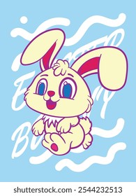 easter bunny pop art easter background vector design