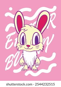easter bunny pop art easter background vector design
