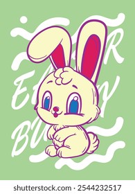 easter bunny pop art easter background vector design