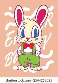 easter bunny pop art easter background vector design