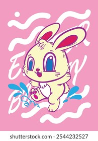 Conejo de Pascua Pop Art Pascua de Fondo de Diseño de Vector