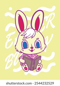 easter bunny pop art easter background vector design