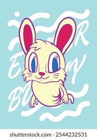 Conejo de Pascua Pop Art Pascua de Fondo de Diseño de Vector