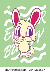 easter bunny pop art easter background vector design