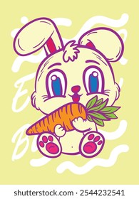 easter bunny pop art easter background vector design