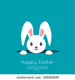Easter Bunny pop out of the hole. 