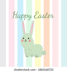 Easter bunny. Postcard "Happy Easter". The background. Pastel colors.