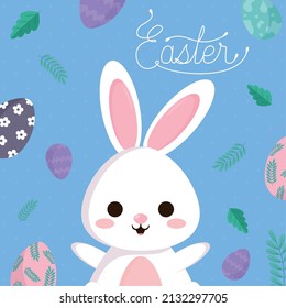 easter bunny poster with lettering