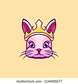 Easter bunny with queen concept design vector