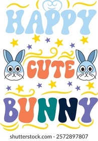 Easter bunny quotes design, happy easter day