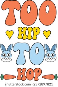 Easter bunny quotes design, happy easter day