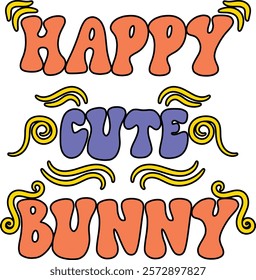 Easter bunny quotes design, happy easter day