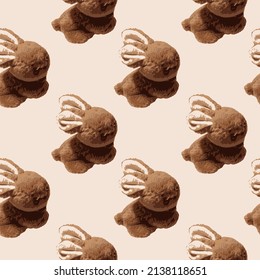 Easter Bunny. Rabbit, animal. Vector seamless pattern. Background illustration, decorative design for fabric or paper. Ornament modern