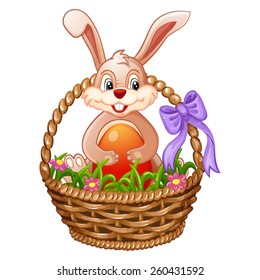 Easter bunny rabbit with Easter basket 