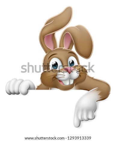 Download Easter Bunny Rabbit Cartoon Character Peeking Stock Vector ...