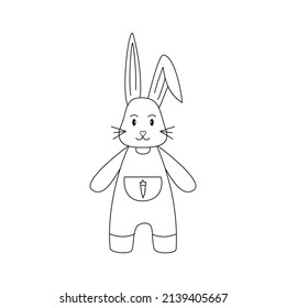 Easter Bunny Rabbit Coloring Page Illustration