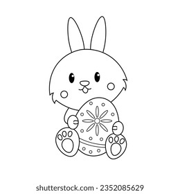 Easter bunny rabbit coloring page