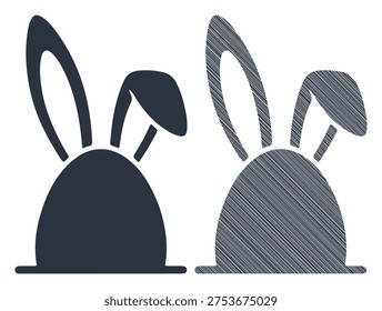 Easter bunny, rabbit ears, egg, spring holiday, celebration symbol