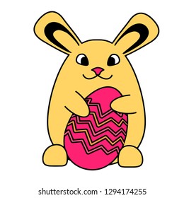 An Easter bunny rabbit with Easter egg