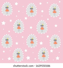 easter bunny rabbit illustration pattern nursery