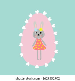 easter bunny rabbit illustration poster nursery