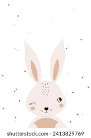 Easter bunny, Rabbit Print card, Animal poster