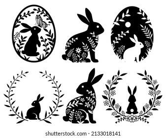 Easter Bunny Rabbit Silhouette Graphics Vector Illustration