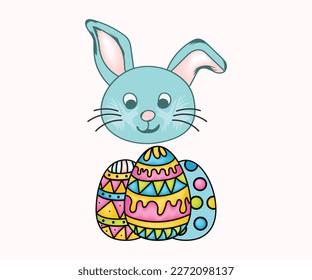 Diseño de sublimación de conejo o conejo de pascua Vectores premium