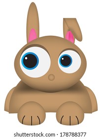 Easter Bunny Rabbit with a Surprised face
