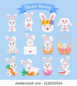 Easter bunny rabbit vector illustrations